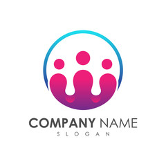 people connect logo, family symbol, people community logo