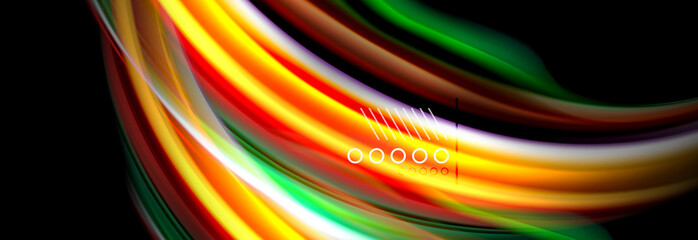 Rainbow color fluid wave lines flow poster. Wave Liquid shapes design