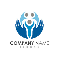 charity logo, kids care and protection logo template