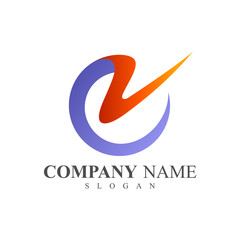 Fototapeta premium CV logo, VC logo, Letter C and Letter V logo Design