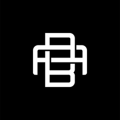 Fototapeta na wymiar Initial letter A and B, AB, BA, overlapping interlock monogram logo, white color on black background