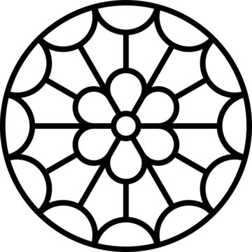 Panadea, Budapest, Hungary, rose window Stock Vector | Adobe Stock