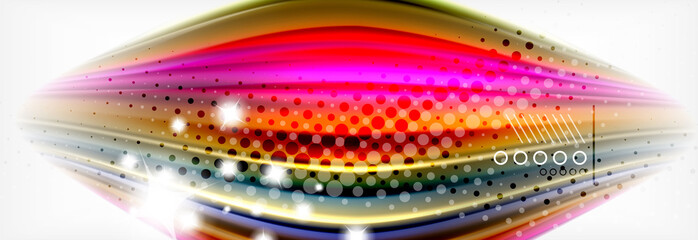 Abstract wave lines liquid fluid rainbow style color stripes background. Artistic illustration for presentation, app wallpaper, banner or poster