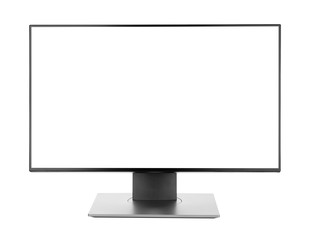 Fototapeta premium Plasma tv screen television or pc monitor computer destop slim high definition isolated on white background photo object design