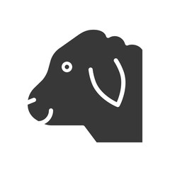 Sheep head vector, Farm animal solid design icon