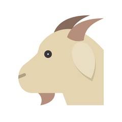 Goat head vector, Farm animal flat style icon