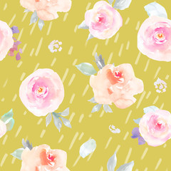Seamless Pastel Floral Pattern Wallpaper, Girly Flower Background