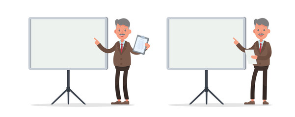 businessman character vector design. Presentation in various action with emotions, standing, walking and working. no17