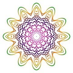 Fototapeta na wymiar Anti-stress therapy pattern. Mandala. For design backgrounds. Vector illustration. Rainbow color