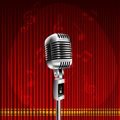 Stage curtain with Microphone