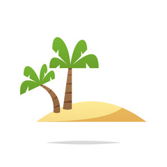 Tropical island with palm trees vector isolated