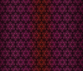 Vector Illustration. Pattern With Floral Ornament. Design For Print Fabric. Dark purple color