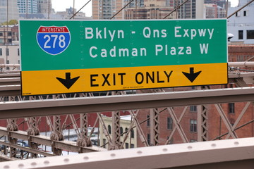 Brooklyn Bridge Road Sign
