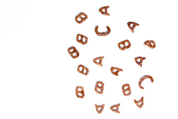 Breakfast cereal for children Text ABC isolated on white background.