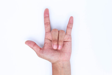 Obraz premium The language of the hand is that of a thumb or anger.
