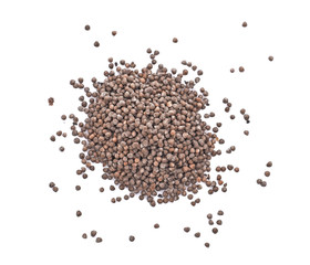 perilla seeds on white background.