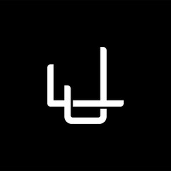 Initial letter L and J, LJ, JL, overlapping interlock monogram logo, white color on black background