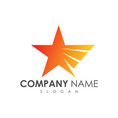 Obraz premium wing star logo design, star + wing logo concept