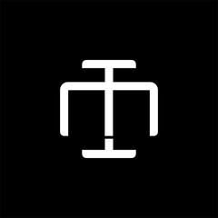 Initial letter M and I, MI, IM, overlapping interlock monogram logo, white color on black background