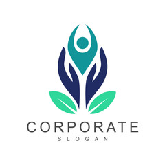 yoga logo template, people care logo