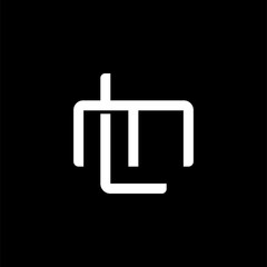Initial letter M and L, ML, LM, overlapping interlock monogram logo, white color on black background
