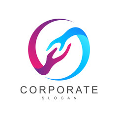 hand care logo design template