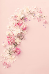 Fototapeta na wymiar beautiful spring flowers on paper background
