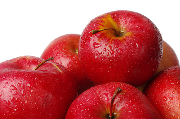 Red apples on a white background. Isolated on white