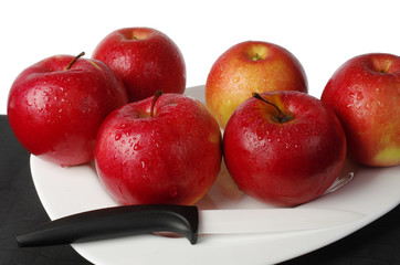 Red apples on a white background. Isolated on white