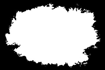 Abstract Decorative Black & White Photo Edge. Type Text Inside, Use as Overlay or for Layer Mask.	