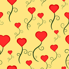 Plakat flower heart seamless pattern