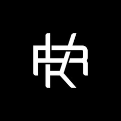 Initial letter R and K, RK, KR, overlapping interlock monogram logo, white color on black background