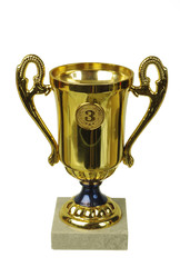 Fototapeta na wymiar Prize sports cups. Isolated on white