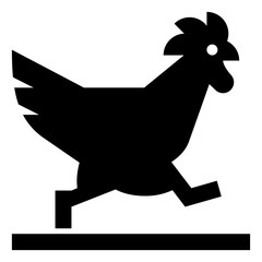 Chicken Crossing The Road Vector Icon