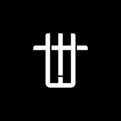 Obraz premium Initial letter T and W, TW, WT, overlapping interlock monogram logo, white color on black background