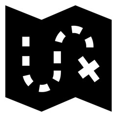 Map With X Vector Icon