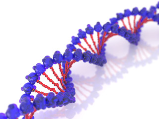 Digital illustration of DNA, conceptual image