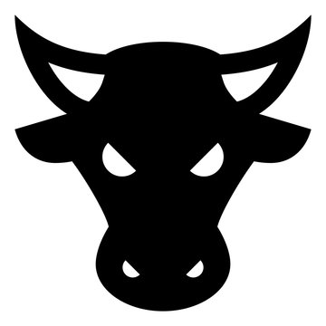 Bull Head Bullish Stock Market Icon