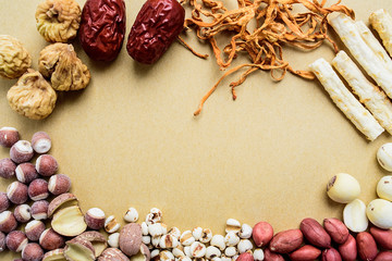 Chinese health soup ingredients / nutritional nourishing herbs © Lili.Q