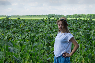 Young girl relaxes in the sun.