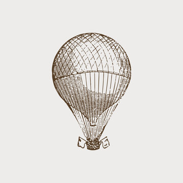 Vintage hot air balloon illustration