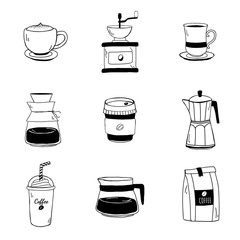 Set of coffee shop icons vector