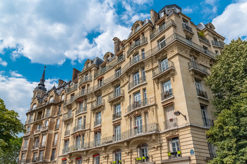 Fototapeta na wymiar Paris, ancient building, typical parisian facade place de la Nation