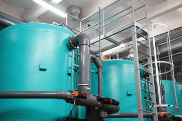 water treatment tanks at power plant
