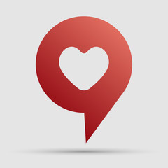 Love element heart navigation label vector symbol.