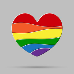 Lgbt heart love element. Flag pride gay.