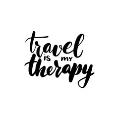 Travel is my therapy lettering