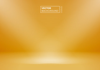 Blank room. Modern abstract gradient yellow background, vector illustration with copy space