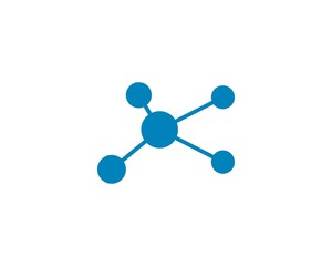 blue molecule logo vector icon illustration design 