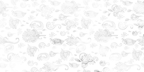Pattern surface design on white background flowers in line style.